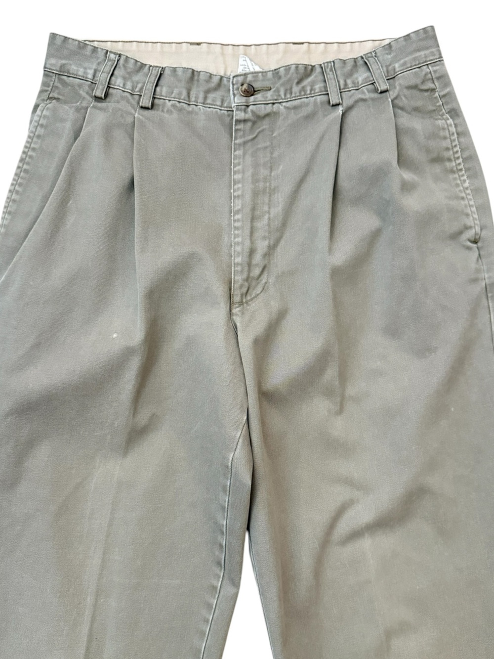 VTG Y2K Banana Republic Pleated Khaki Pants Olive Green 32x32 Fits 31x28.5 Fair - Picture 4 of 16